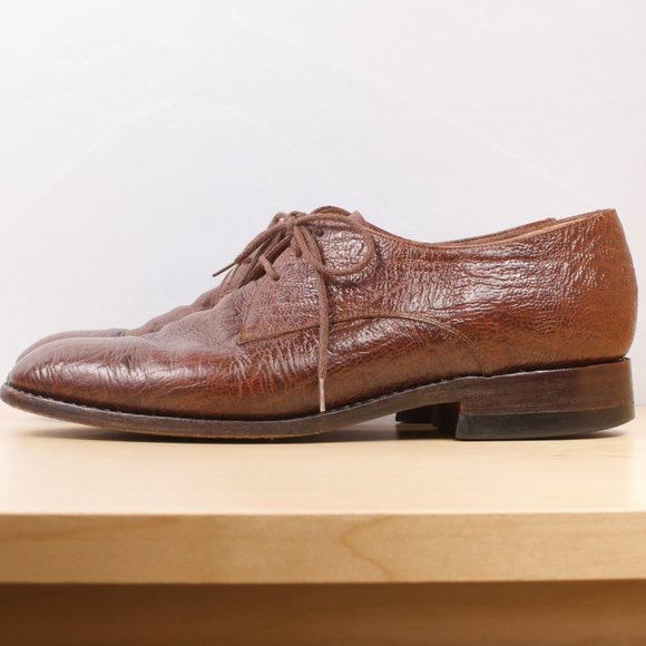 [SOLD] VTG Dack's Shoe Men's 10F Kudu Brown Derby 🇨🇦 Round Toe EUC - Picture 2 of 8